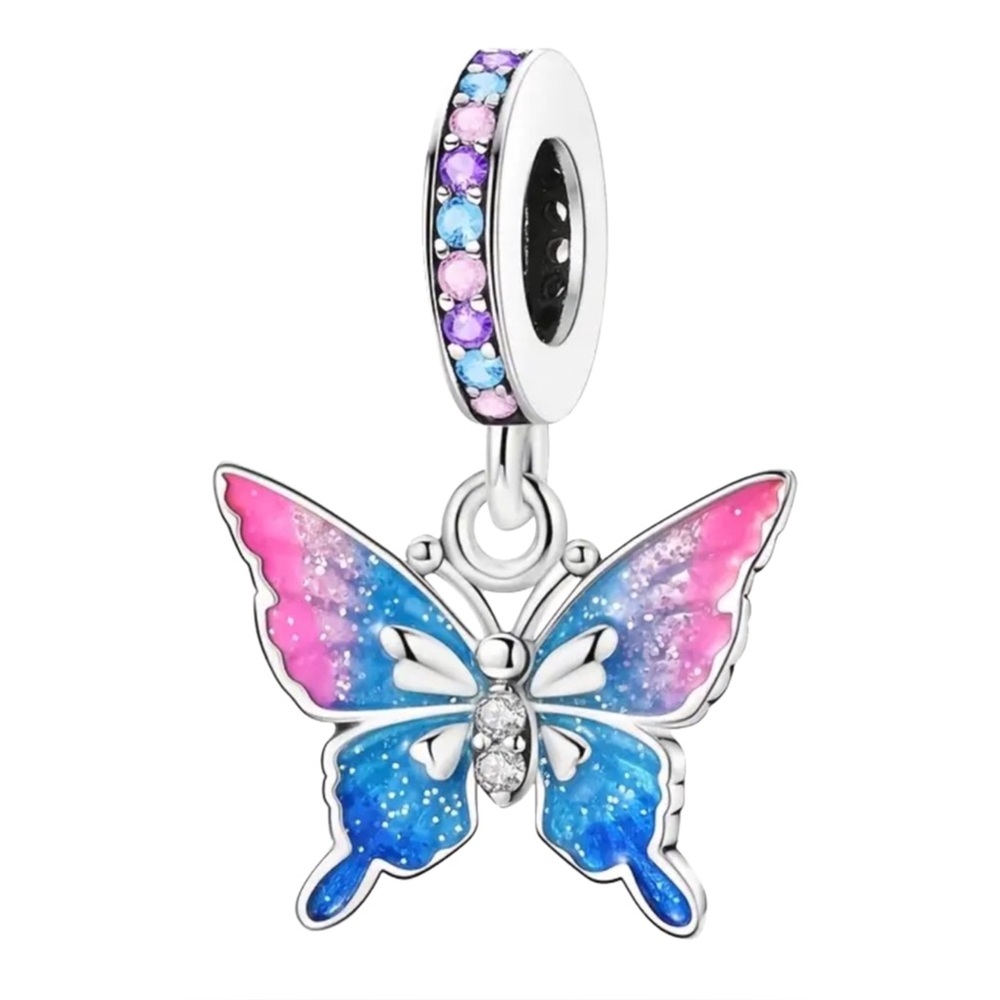 Colorful Ombre Butterfly Charm Pandora Style